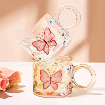 Pinteresty Butterfly Glass Mug