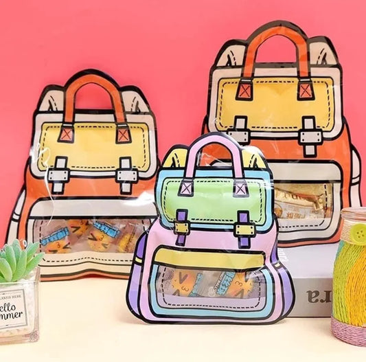 Cute Bagpack Zip lock Pouches
