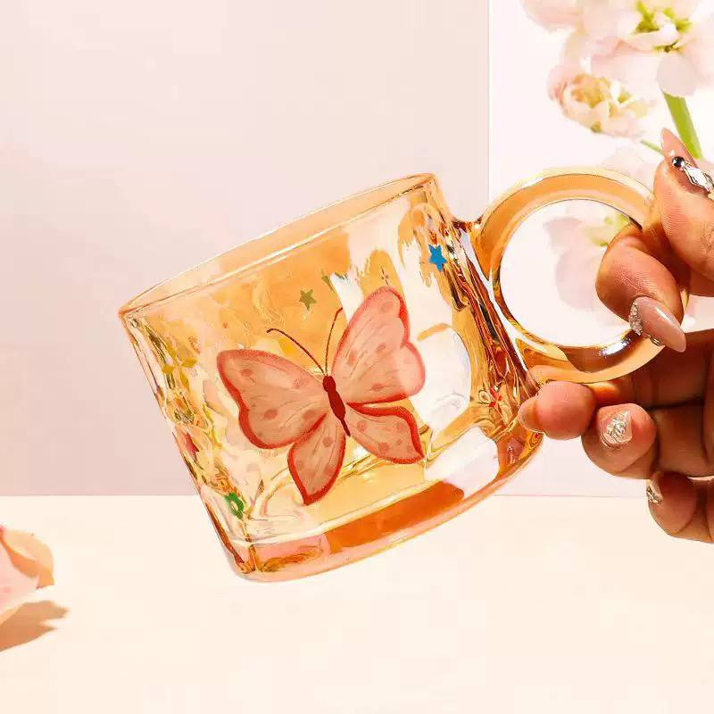 Pinteresty Butterfly Glass Mug