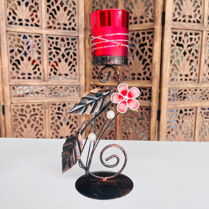 Antique Glass Candle Holder
