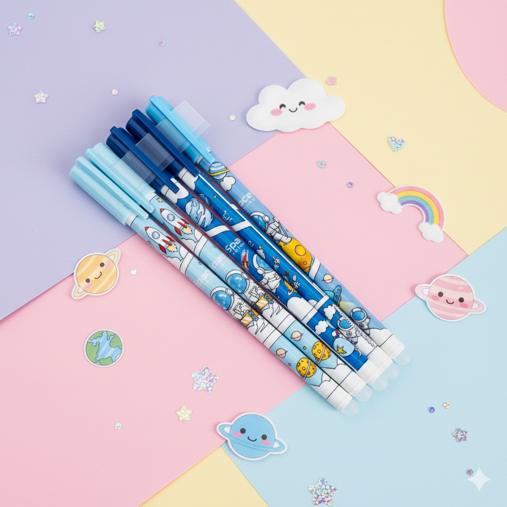 Character Erasable Pens Set of 12 Pcs