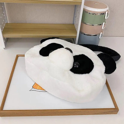3D Panda Round Plushie Tote Bag