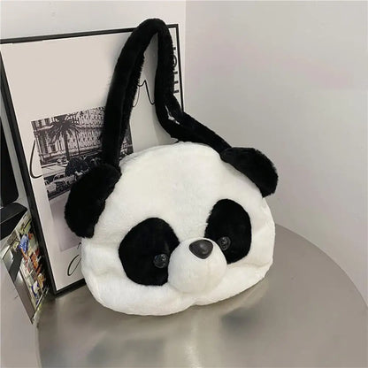 3D Panda Round Plushie Tote Bag