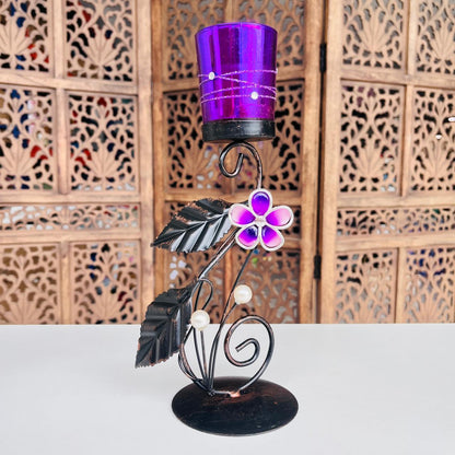Antique Glass Candle Holder
