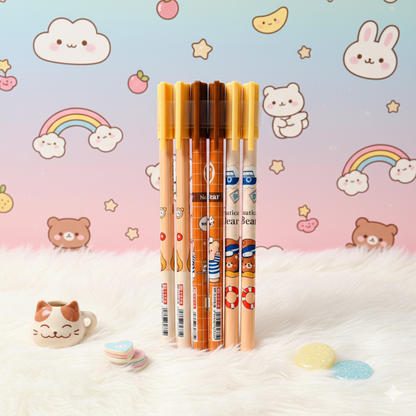 Character Erasable Pens Set of 12 Pcs