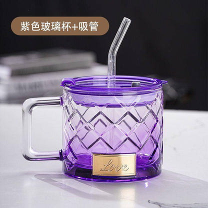 Love Glass Mug (With Straw)