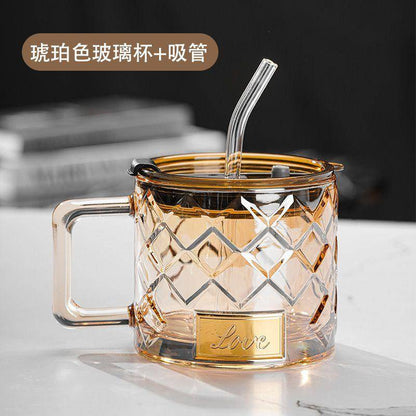 Love Glass Mug (With Straw)