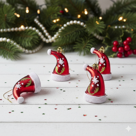 XMAS Decor Cap Ornaments Set - 4Pcs