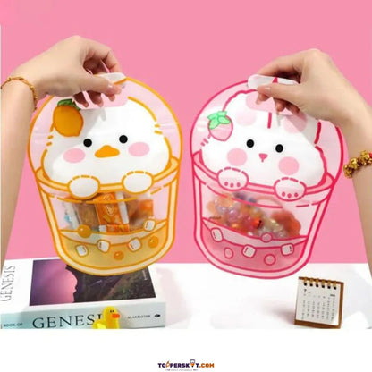 Cute Bubble Tea Zip lock Pouches