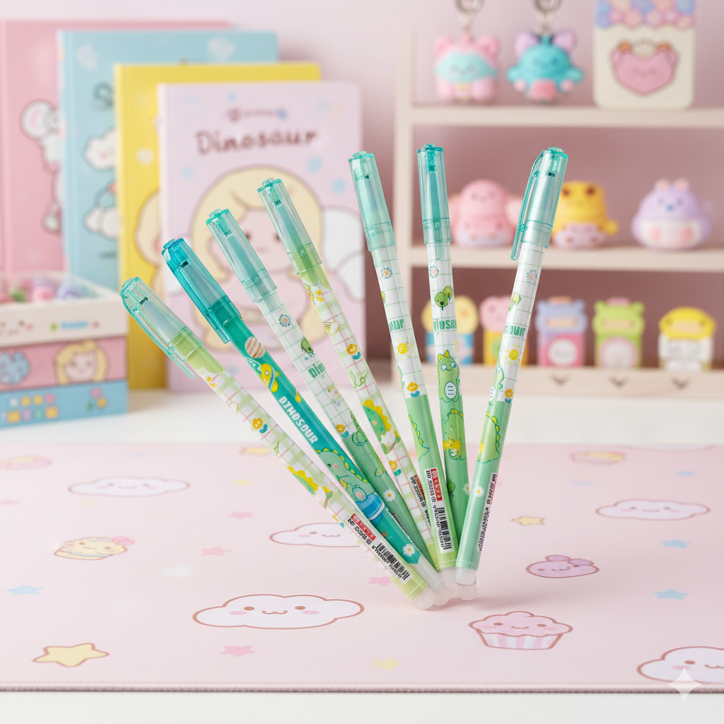 Character Erasable Pens Set of 12 Pcs