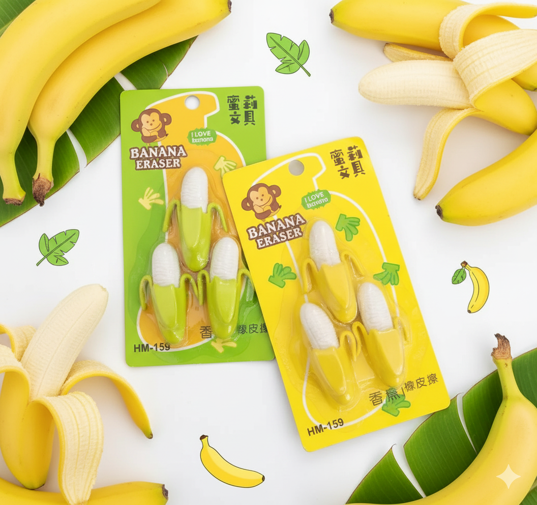 Banana Theme Erasers Set
