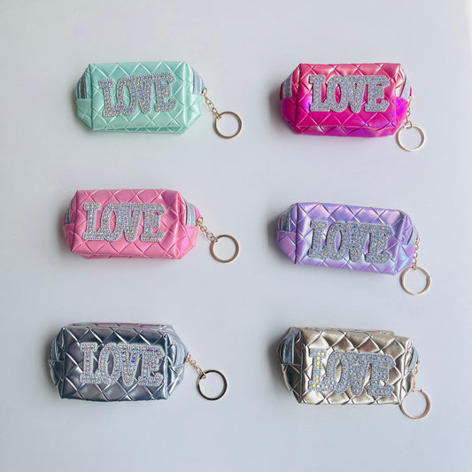 Love Embellished Keychain Pouch