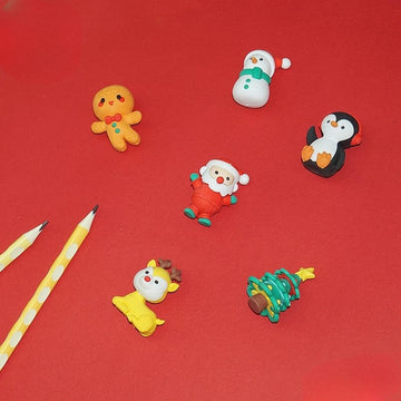Christmas Theme Erasers Gift Set of 6
