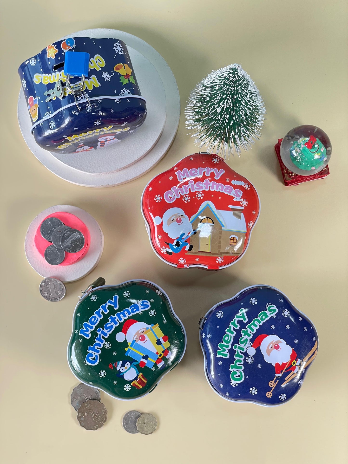 Christmas Mini Flower Piggy Bank