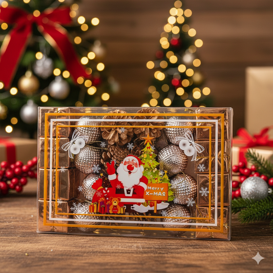 XMAS Decor Rose Gold Ornaments Set - 24Pcs