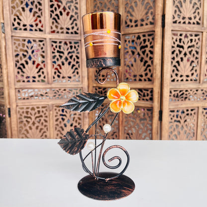 Antique Glass Candle Holder