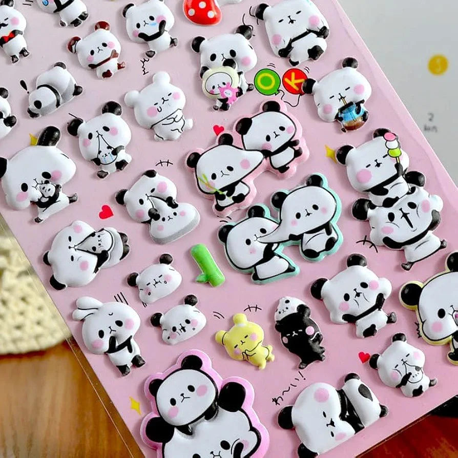 Panda Fluffy Stickers Pack