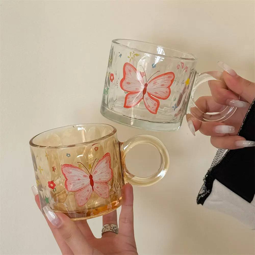 Pinteresty Butterfly Glass Mug