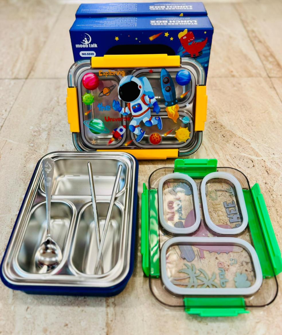 Moon Talk Transparent Lid Stainless Steel lunch Box