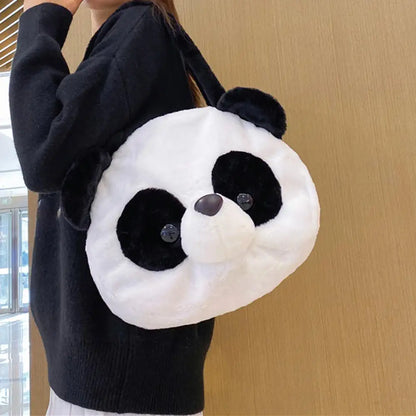 3D Panda Round Plushie Tote Bag