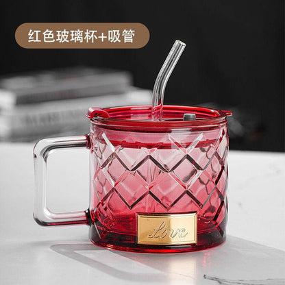 Love Glass Mug (With Straw)