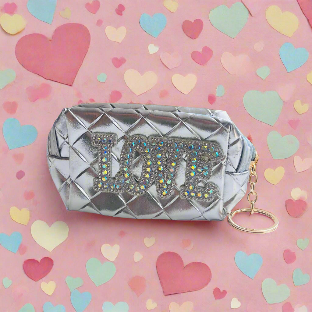 Love Embellished Keychain Pouch