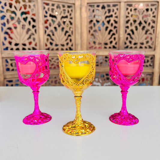 Wine Glass Candle Holder
