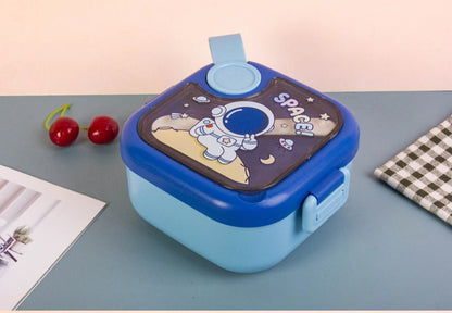 Cute Steel Insulated Bento Box/ Kids Lunch Box with Scissors & Spoon